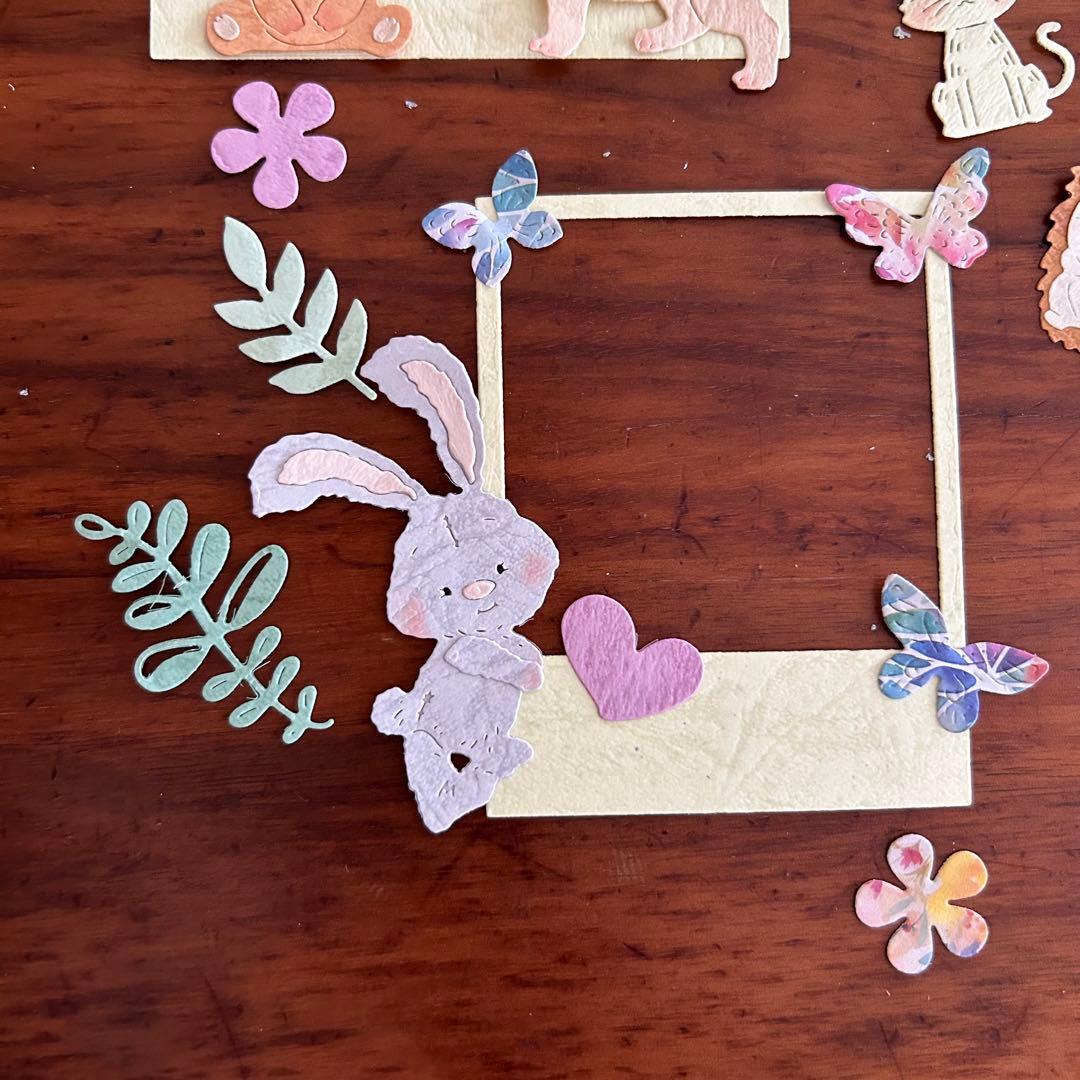 動物 ペーパークラフト アルバム素材 色紙素材 ダイカット メッセージ