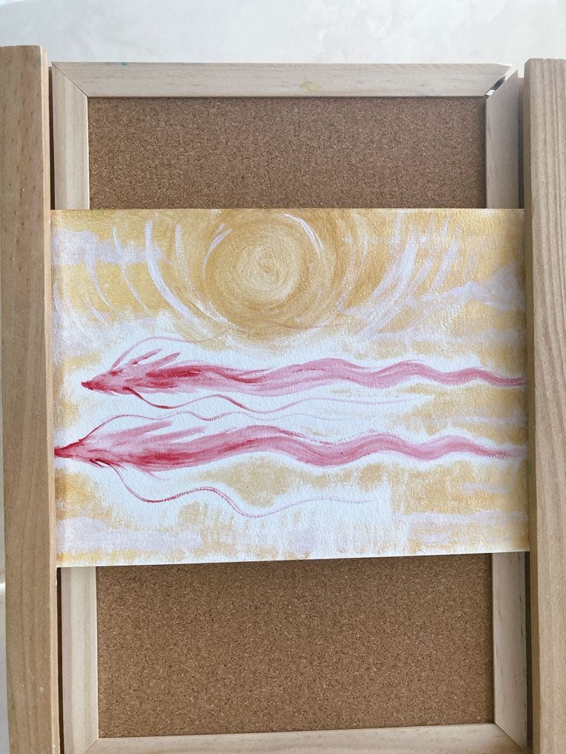 龍神様　双龍　赤龍　原画　A5サイズ