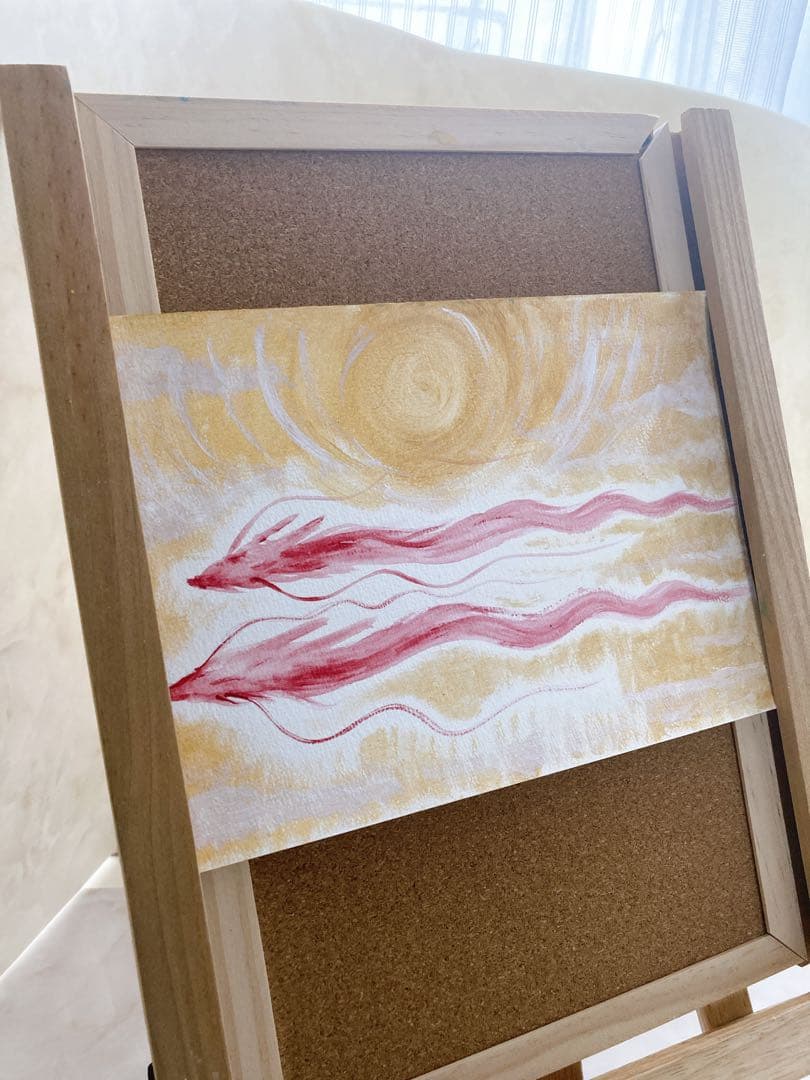 龍神様　双龍　赤龍　原画　A5サイズ