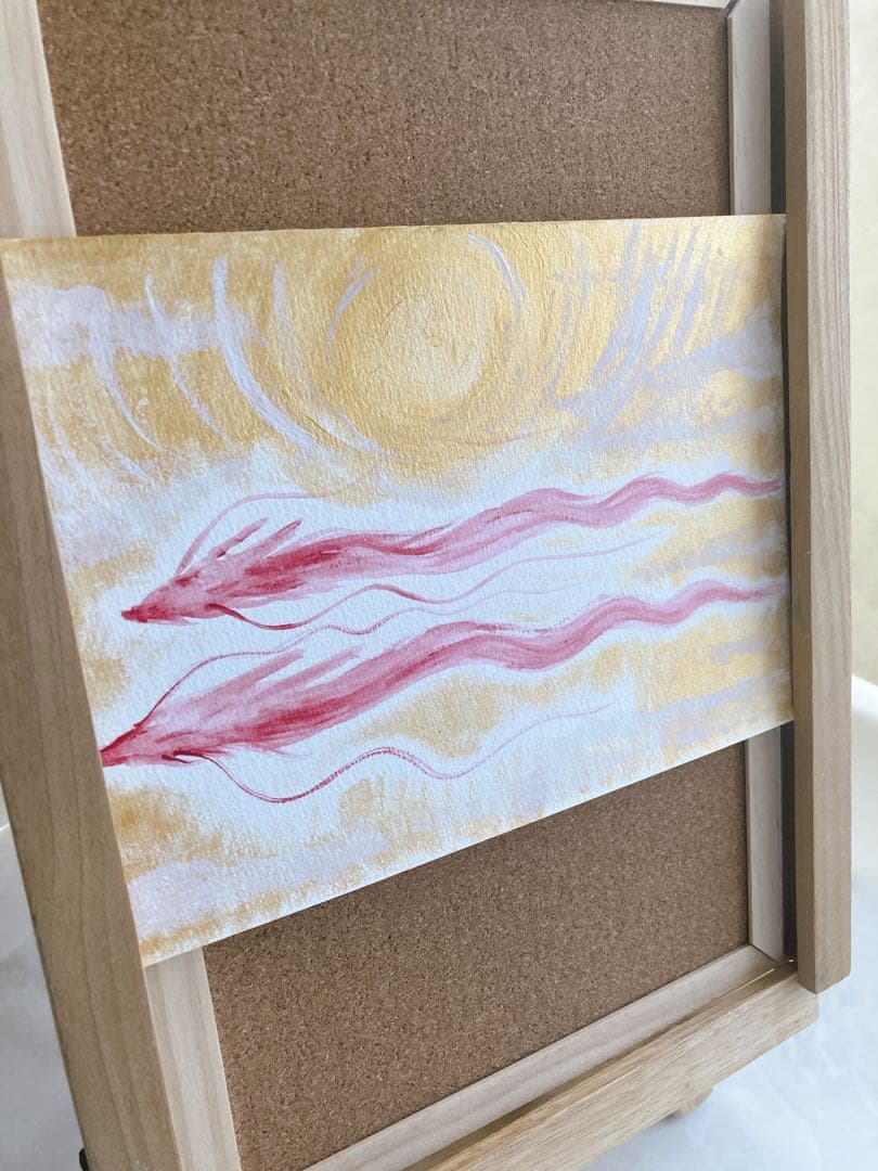 龍神様　双龍　赤龍　原画　A5サイズ