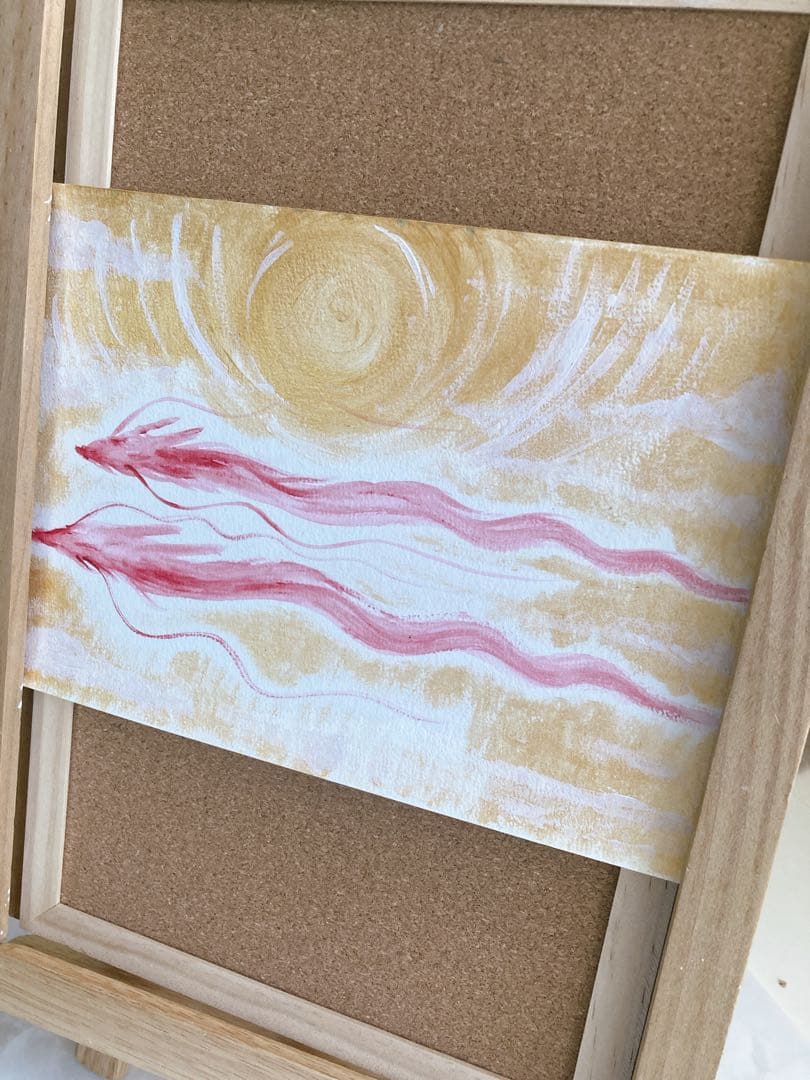 龍神様　双龍　赤龍　原画　A5サイズ