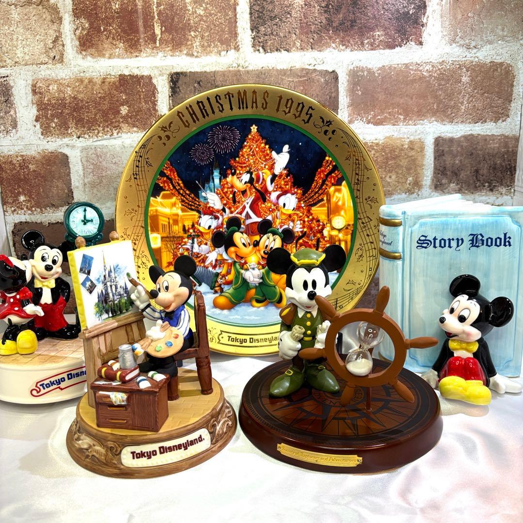 ディズニー置物　陶器　皿　砂時計　オルゴール ミッキーマウス　ミニー　まとめ売り