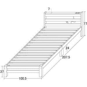 すのこシングルベッド ダークブラウン 【組立品】