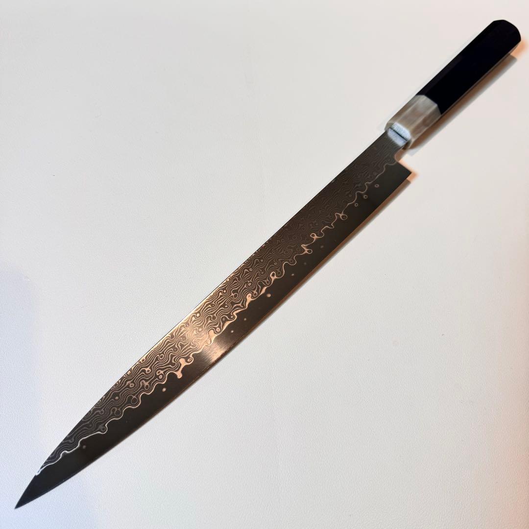 【けん様 リクエスト 2点 まとめ商品】300mm 墨流しダマスカス 柳刃包丁