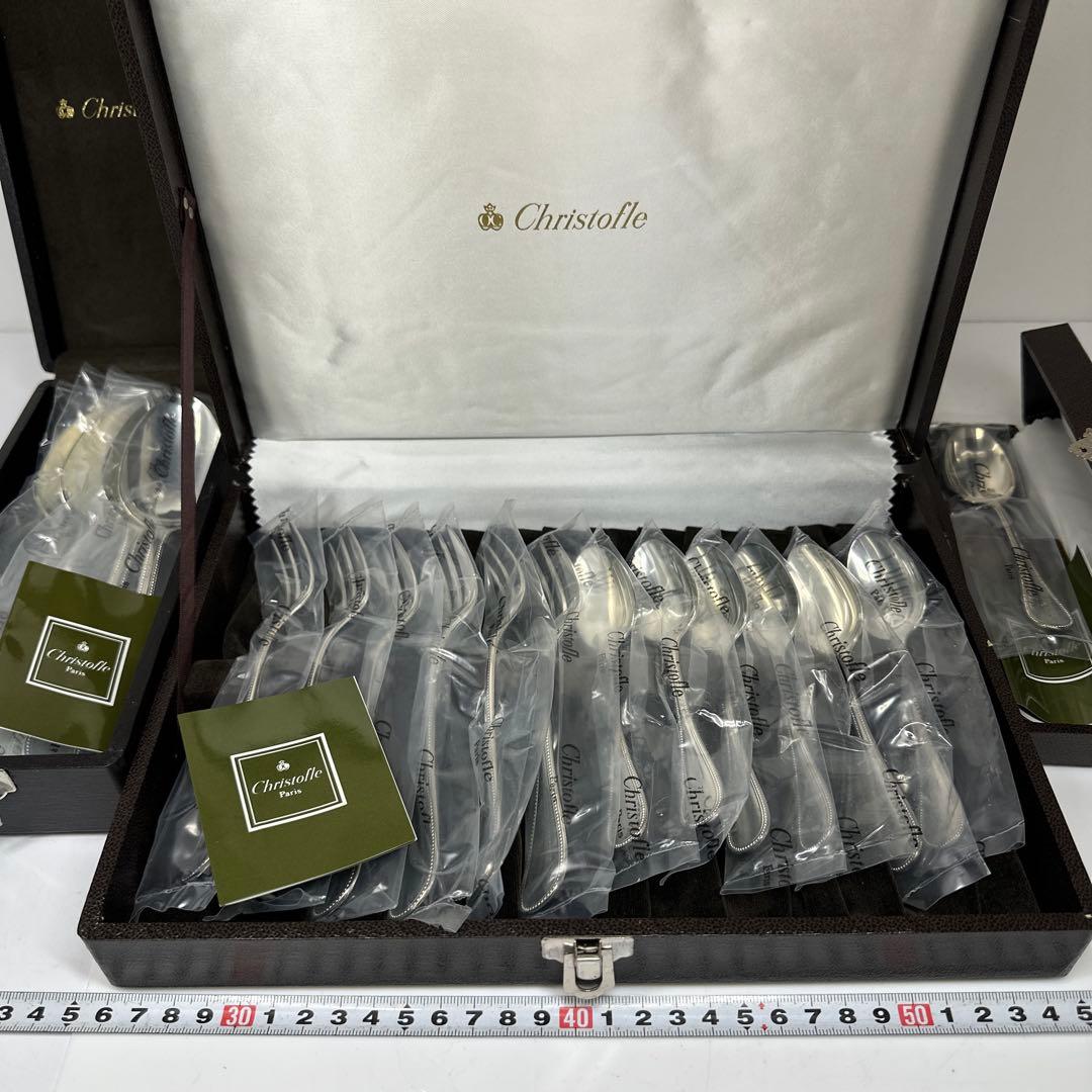 クリストフル　未使用品カトラリー18客　ボックス付　東さ7-0421☆2F