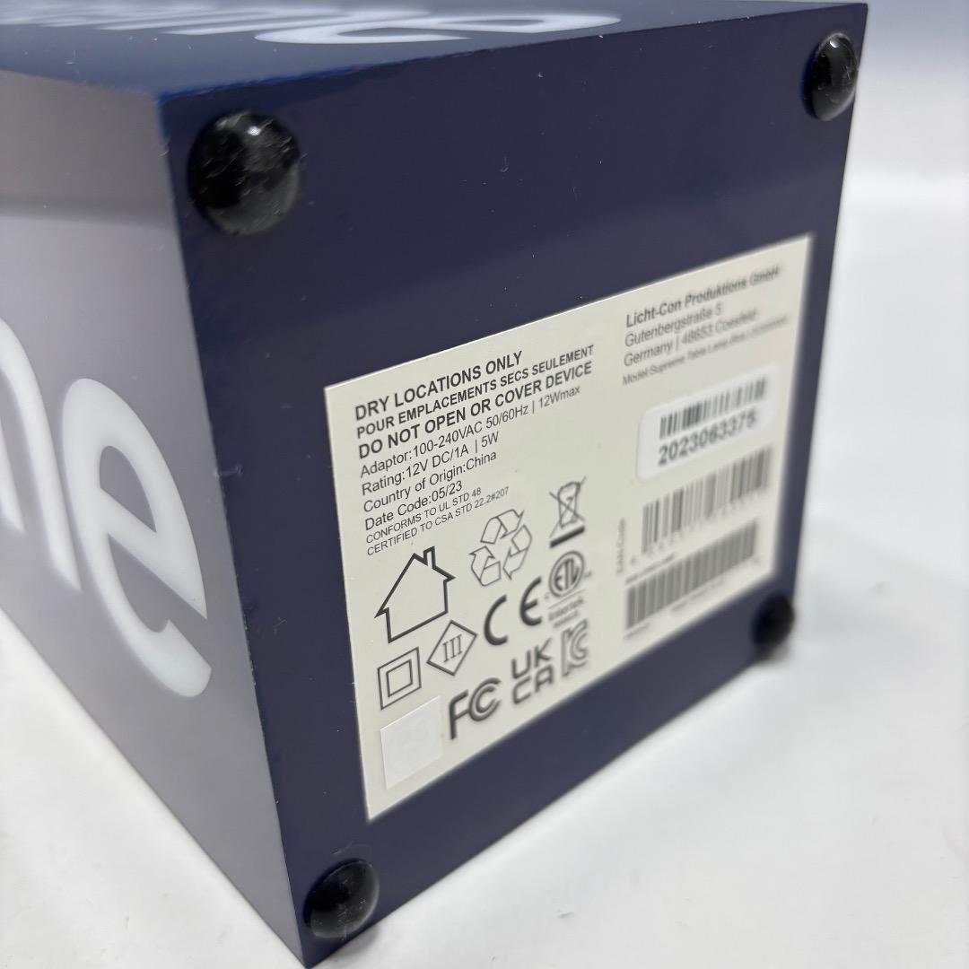 未使用【シュプリーム本物】ボックスロゴランプ/青/2023FW