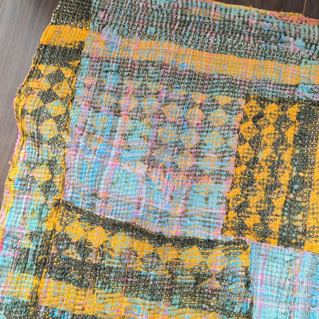 カラフルストライプ ヴィンテージカンタキルト ラリーキルト kantha 649
