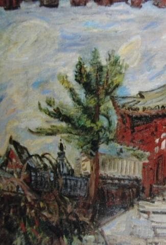 中川紀元、【法隆寺夢殿】、希少な大判額装用画集より、美品、日本人