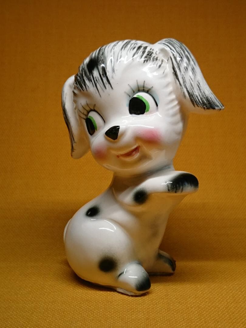 【美品】イヌ　ネコ　陶器　オブジェ　置物　インテリア　工芸品　美術品　A1068