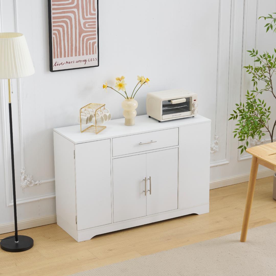 35％OFFタイムセール！キッチンラック　食器棚　省スペース　WHITE