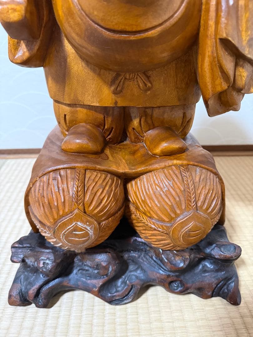 大黒天様 大黒様 木彫 彫刻 仏像 約53cm 10kg 七福神 縁起物 金運