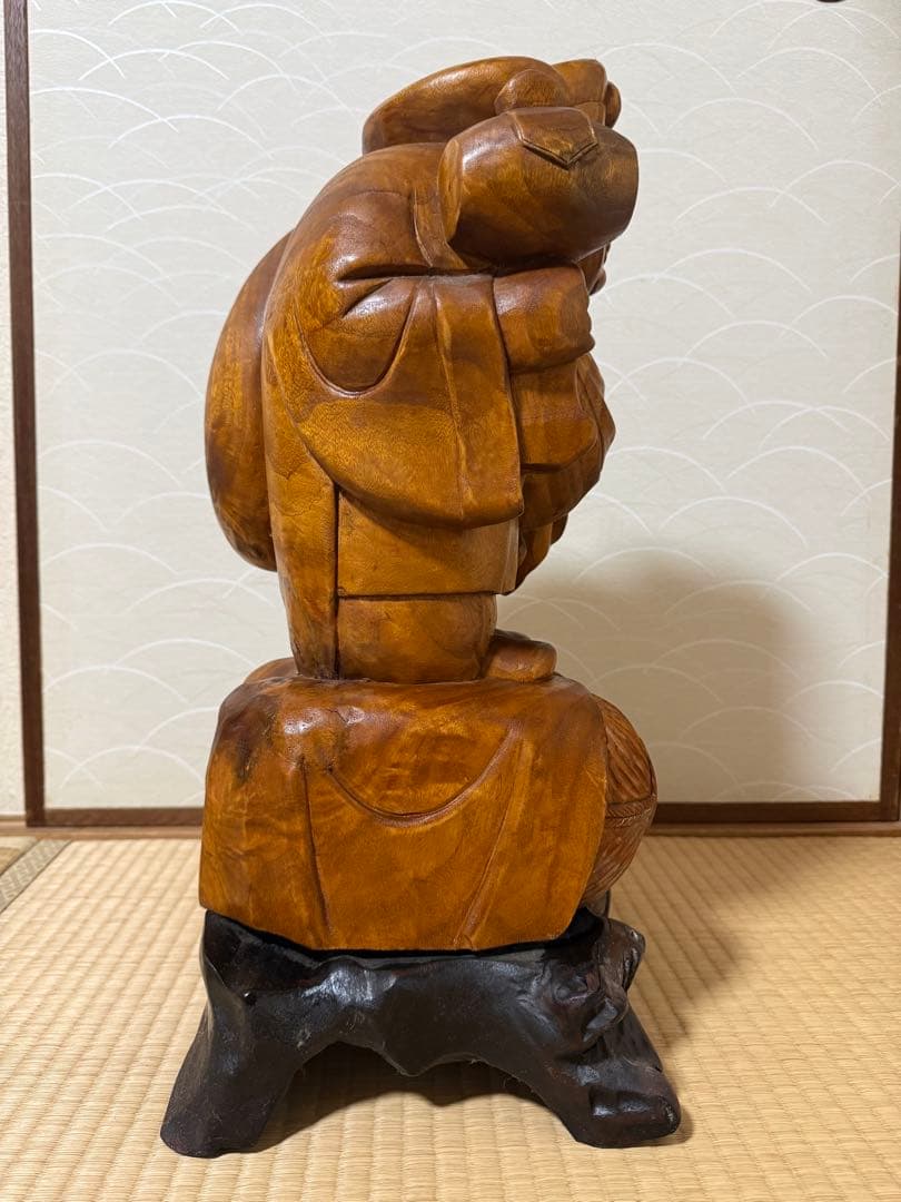 大黒天様 大黒様 木彫 彫刻 仏像 約53cm 10kg 七福神 縁起物 金運
