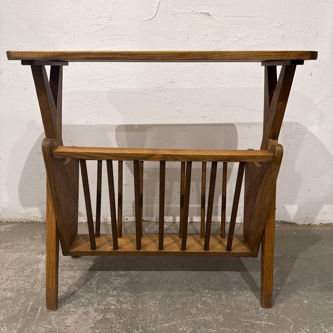 ヴィンテージ　サイドテーブル　ブックスタンド　マガジンラック