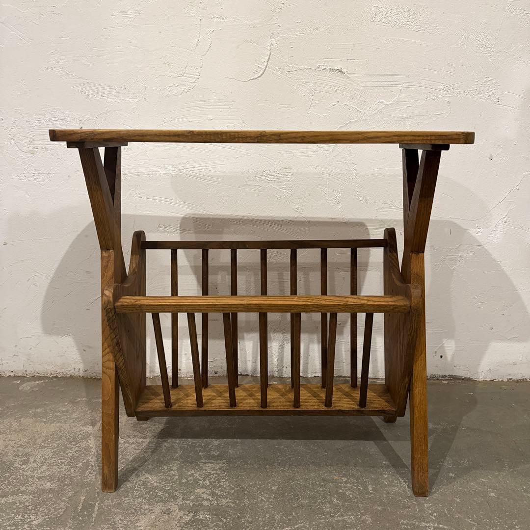 ヴィンテージ　サイドテーブル　ブックスタンド　マガジンラック