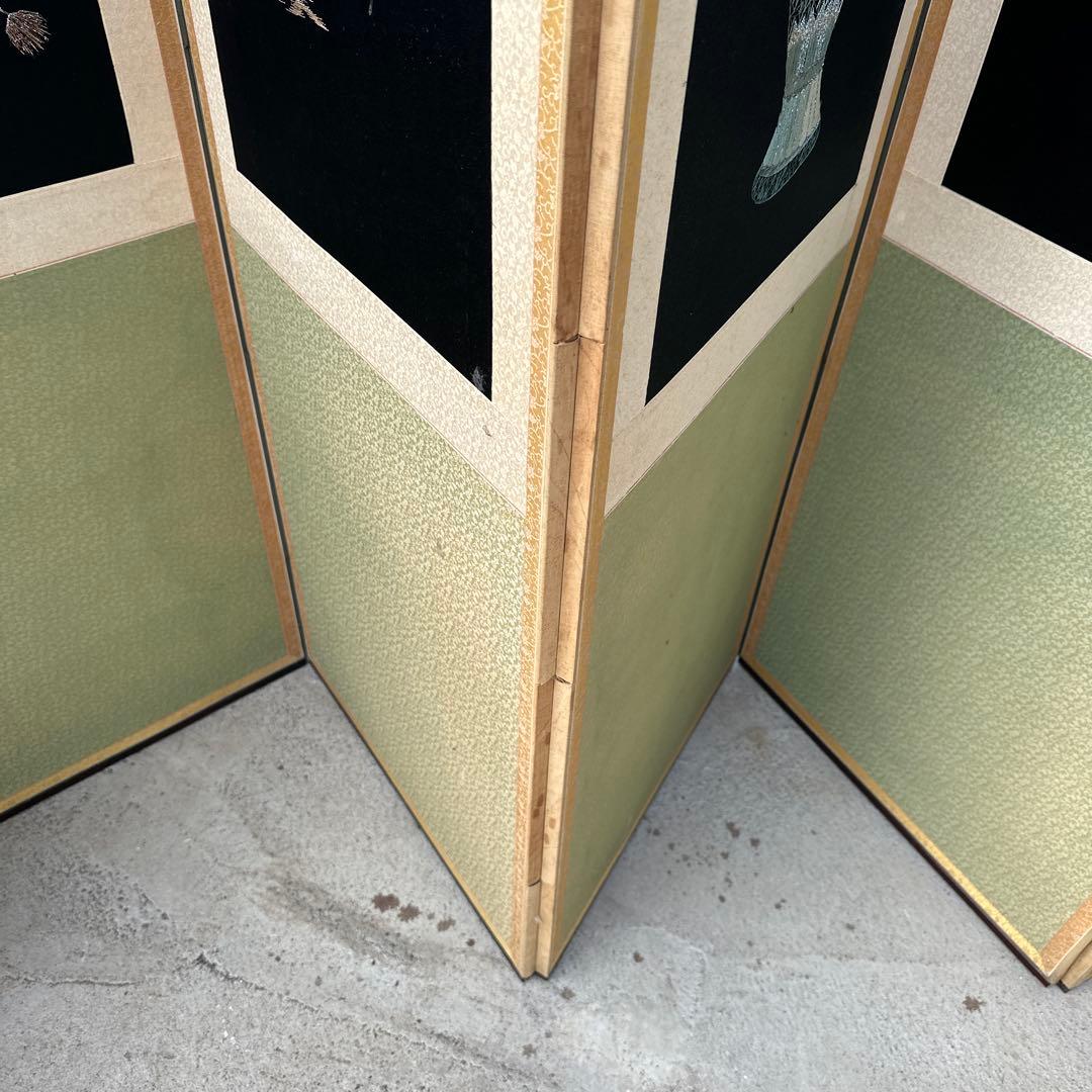 韓国 刺繍の特大屏風 幅約3m 8連 衝立 パーテーション 伝統工芸