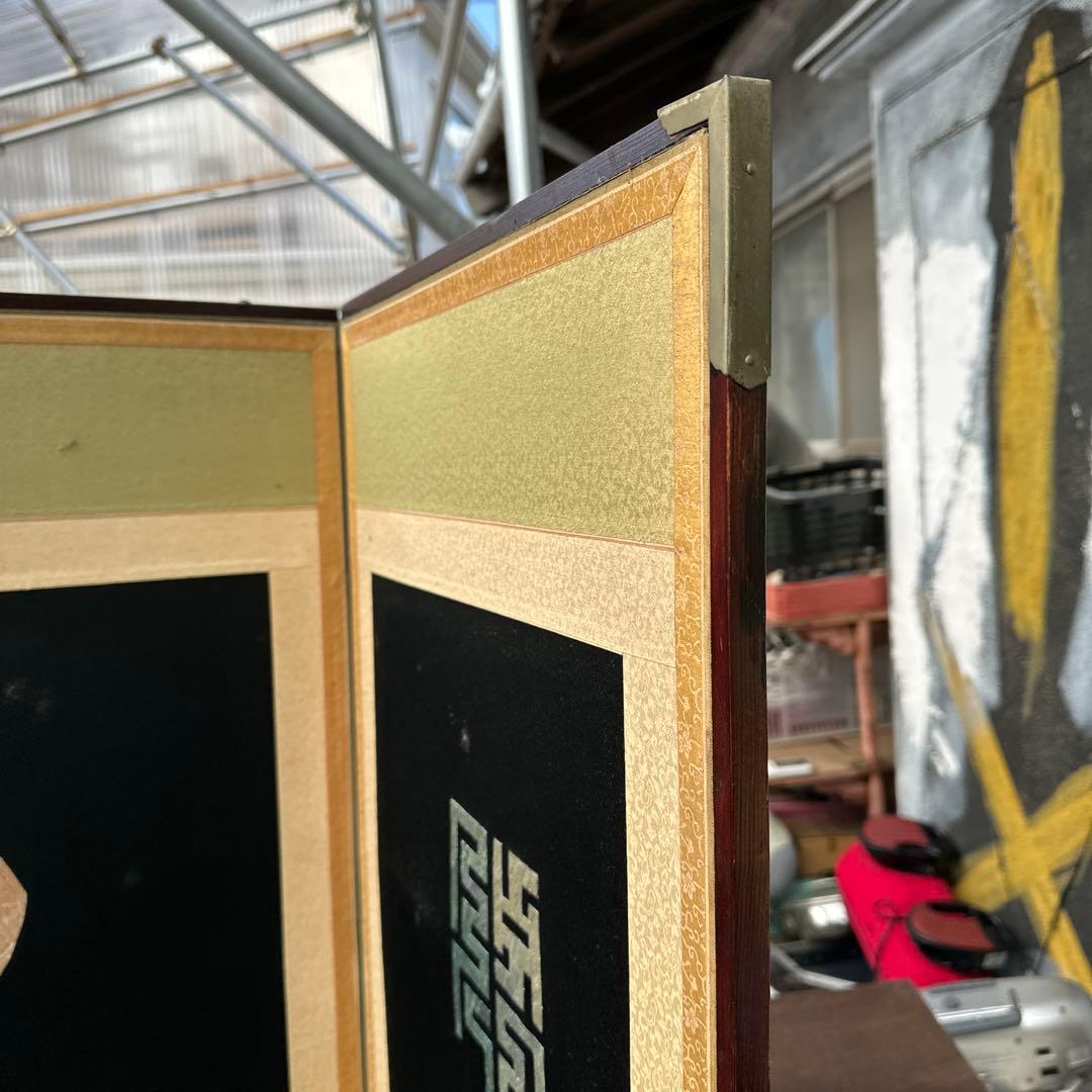 韓国 刺繍の特大屏風 幅約3m 8連 衝立 パーテーション 伝統工芸