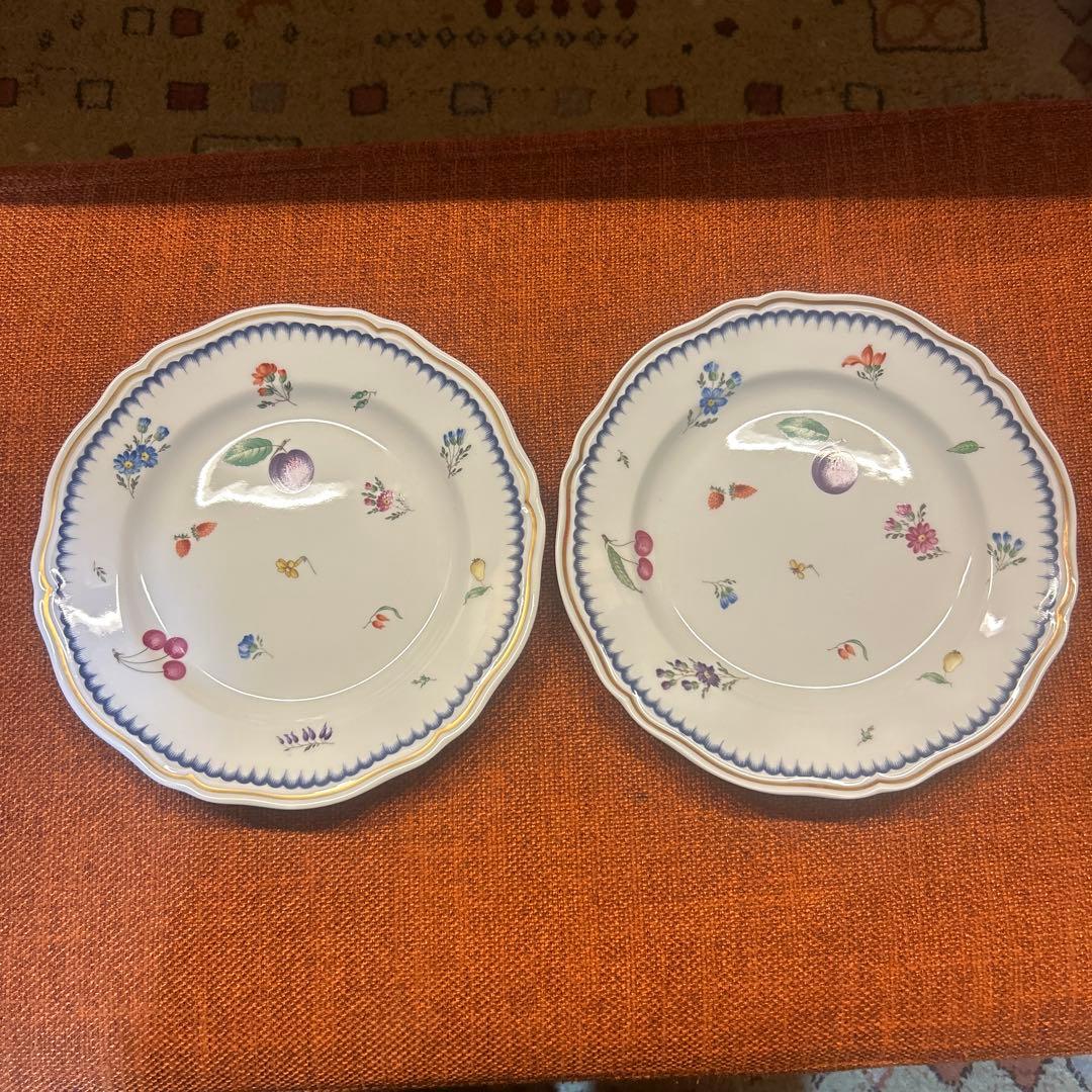 リチャードジノリ フローレンスフルーツフラワープレート大皿約24センチ2皿セット