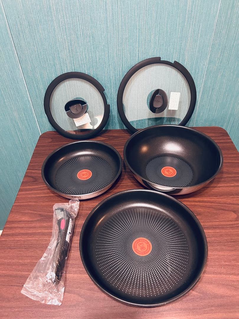 【T-faL】新品ティファール 取っ手が取れるステンレス フライパンセット6点