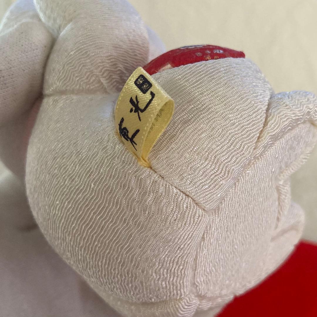 柿沼東光作　江戸木目込人形　招き猫（白）