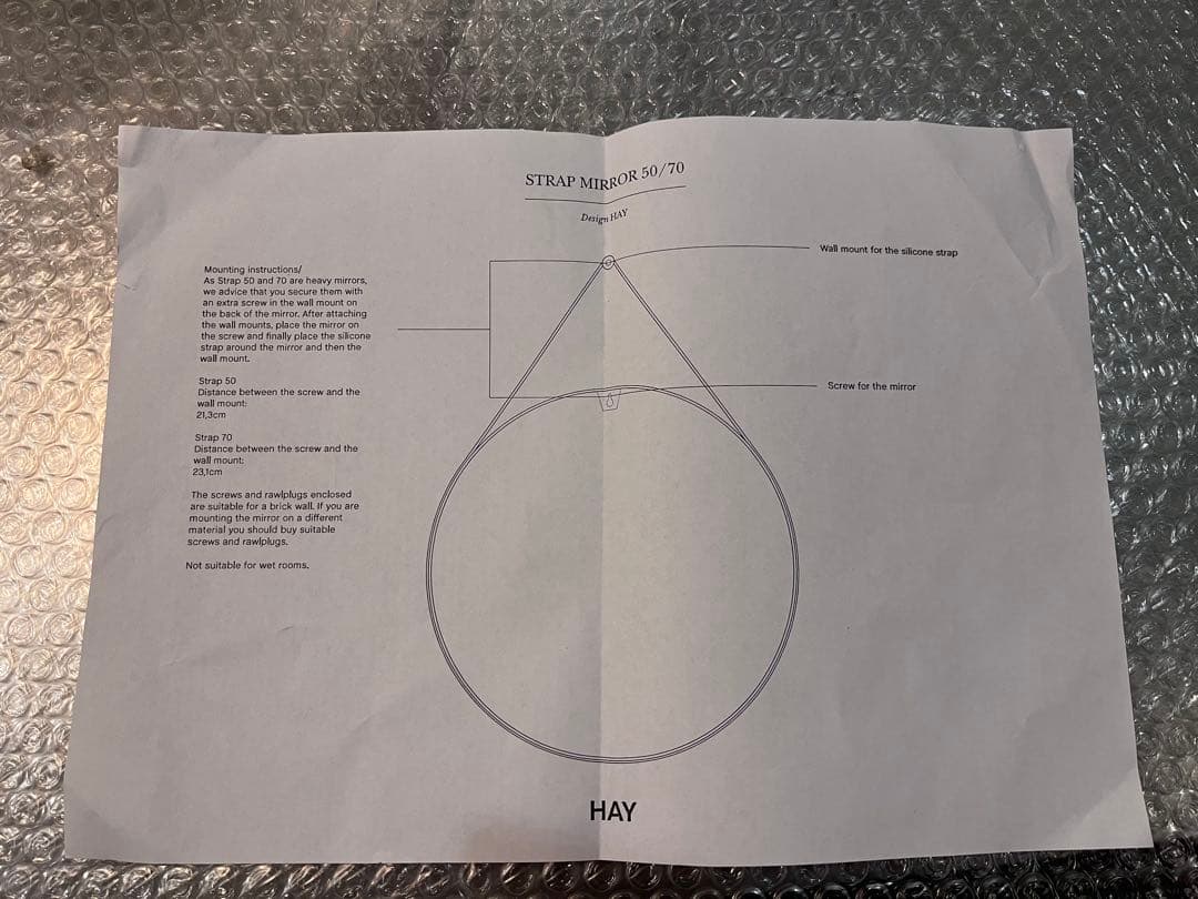 HAY STRAP MIRROR NO,2 / Φ50cm ミラー