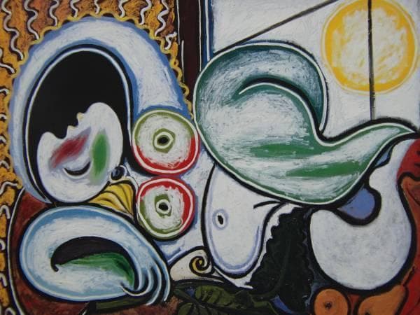 パブロ・ピカソ、【横たわる裸婦】、希少画集画、新品高級額・額装付