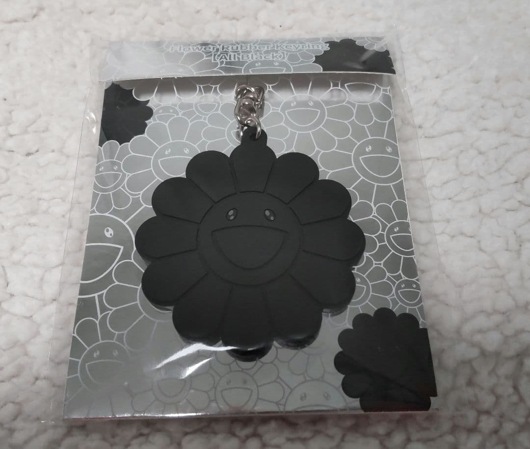 最安値☆ 村上隆 オールブラック フラワー ラバー キーリング