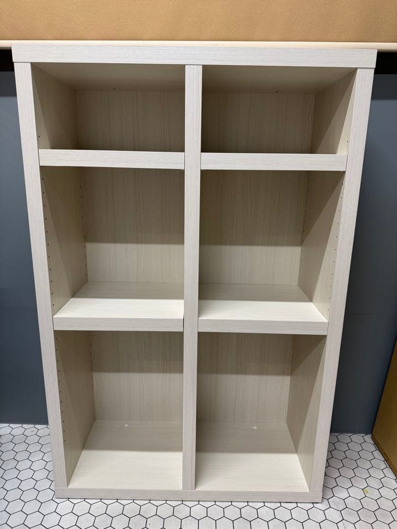 【美品】書棚　ホワイト　収納、本棚
