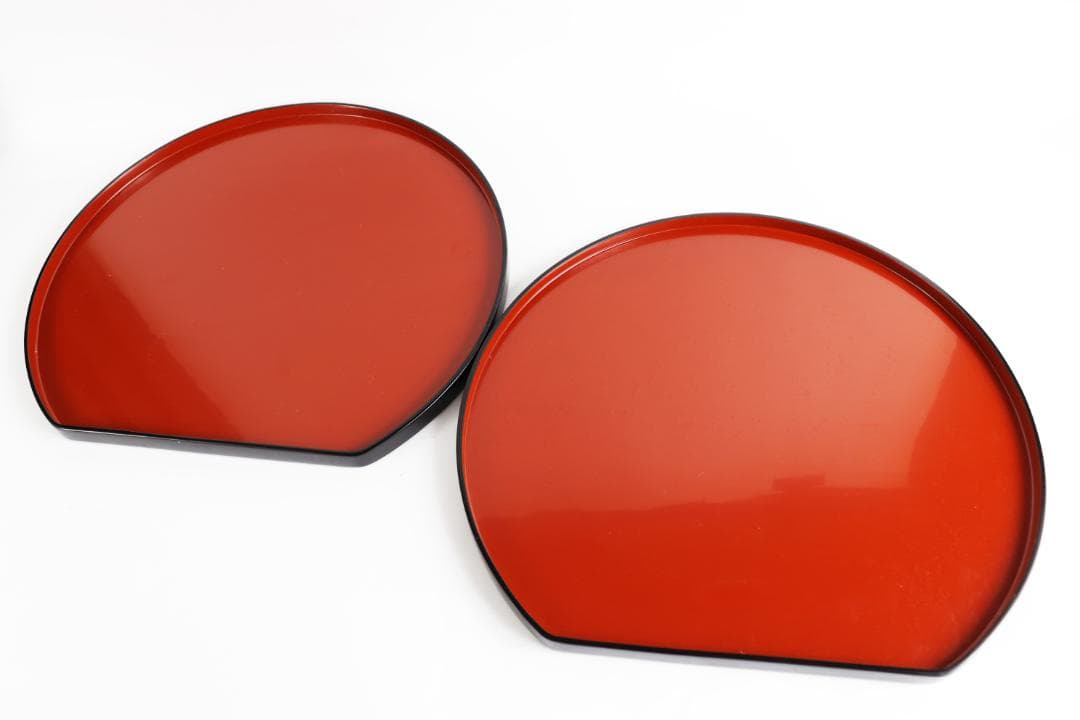 輪島塗 半月盆 卓上膳 五枚 紙箱 木箱 懐石道具会席