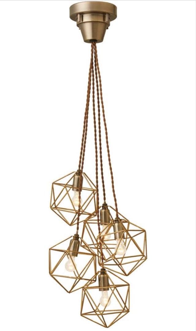 【美品】照明　インターフォルム　幾何学　ペンダントライト 5灯式