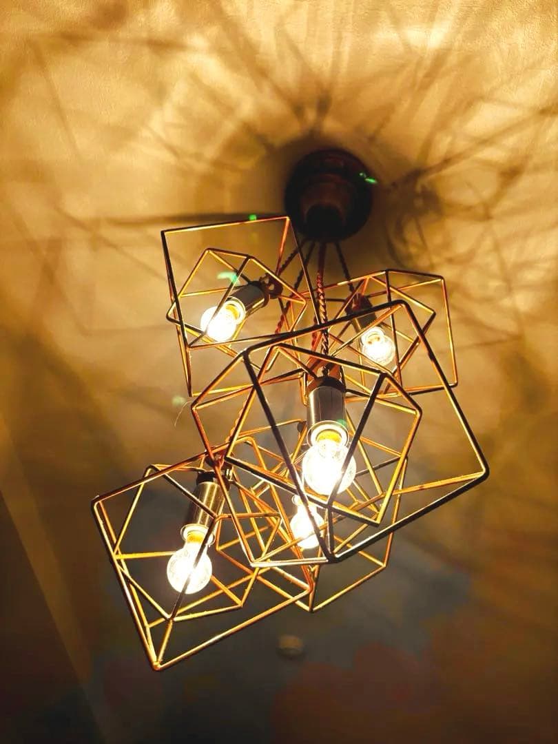 【美品】照明　インターフォルム　幾何学　ペンダントライト 5灯式