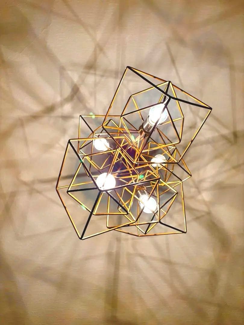 【美品】照明　インターフォルム　幾何学　ペンダントライト 5灯式