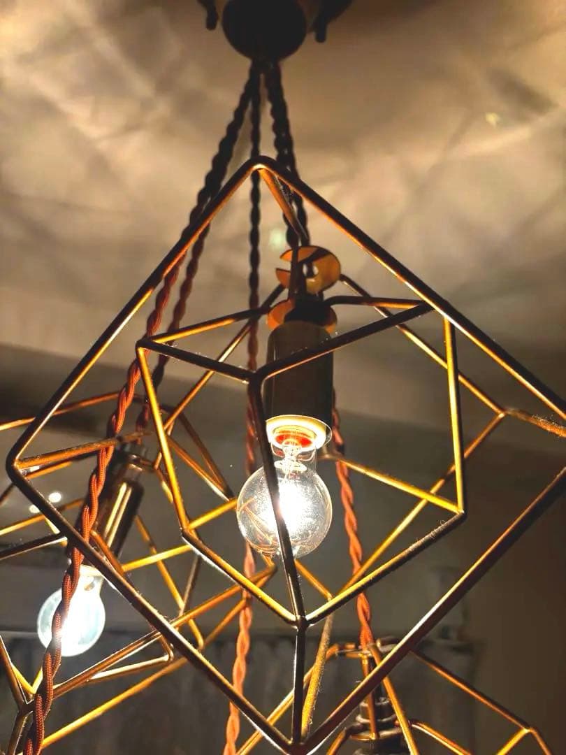 【美品】照明　インターフォルム　幾何学　ペンダントライト 5灯式