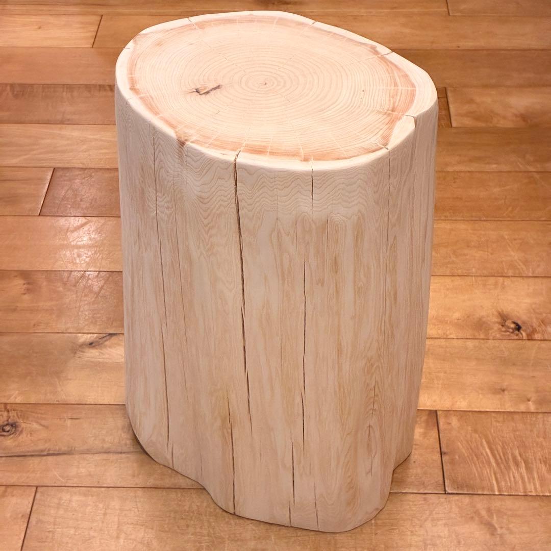ひのき　丸太 スツール 椅子　No.1563