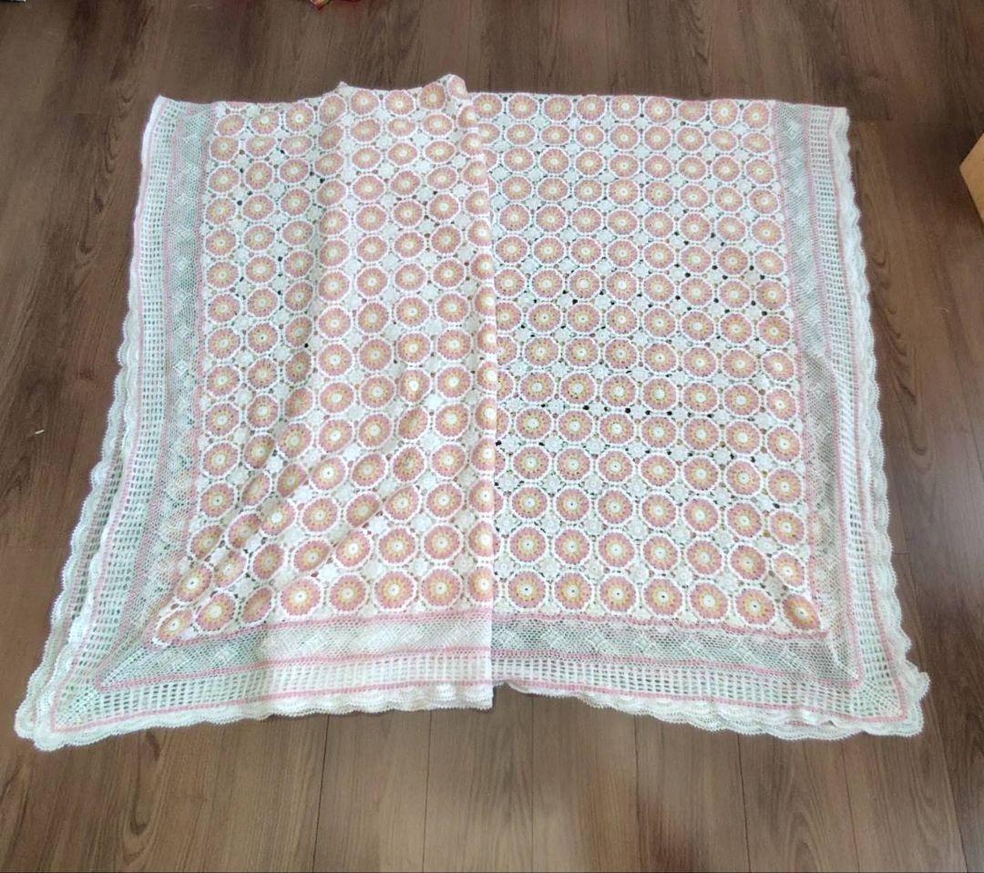 RK479超大判手編みのベッドカバーソファ−カバーにも210×260