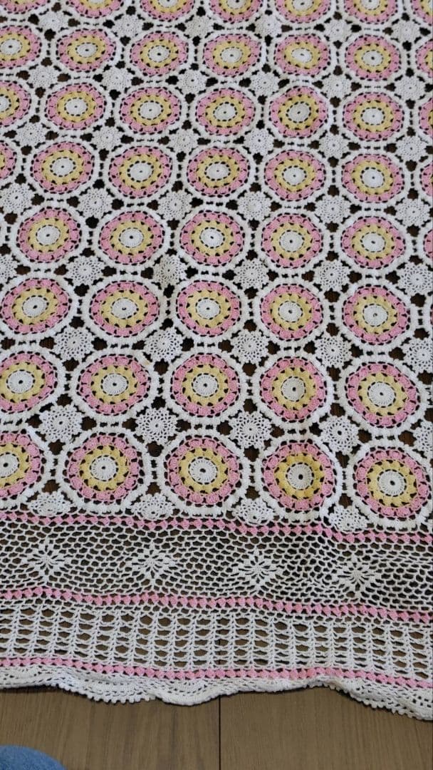 RK479超大判手編みのベッドカバーソファ−カバーにも210×260