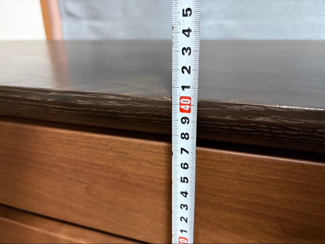 値下げ　木製テレビ台 ダークブラウン 6引き出し