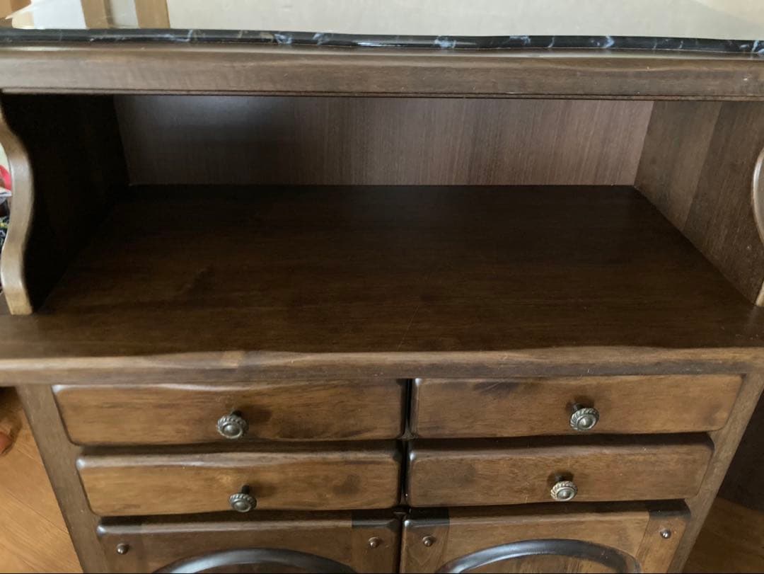 【カリモク/ karimoku】 大理石調W68×H70 キャビネット 電話台