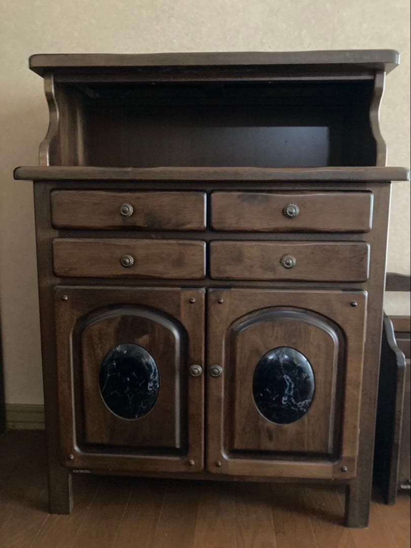 【カリモク/ karimoku】 大理石調W68×H70 キャビネット 電話台