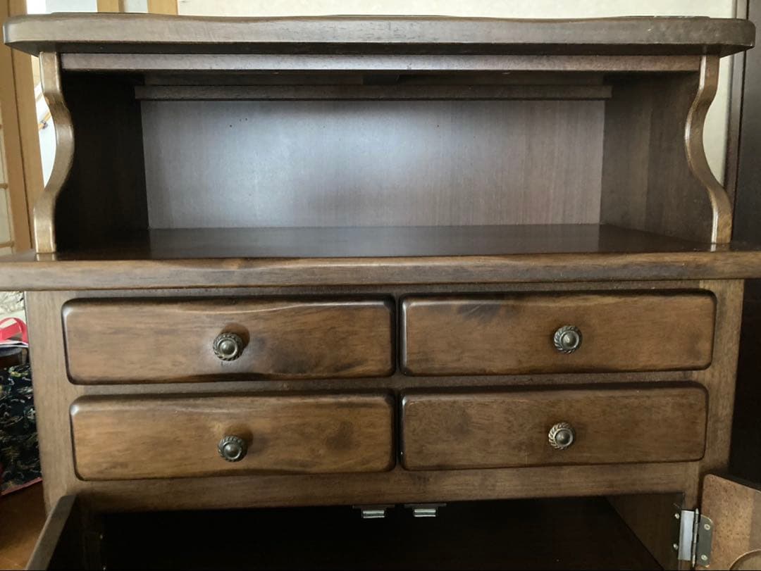 【カリモク/ karimoku】 大理石調W68×H70 キャビネット 電話台