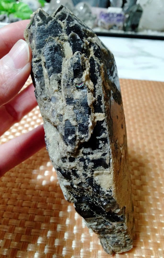 【純天然】★バーコード★★魔除け・厄除け★ 521ｇモリオン 黒水晶 原石