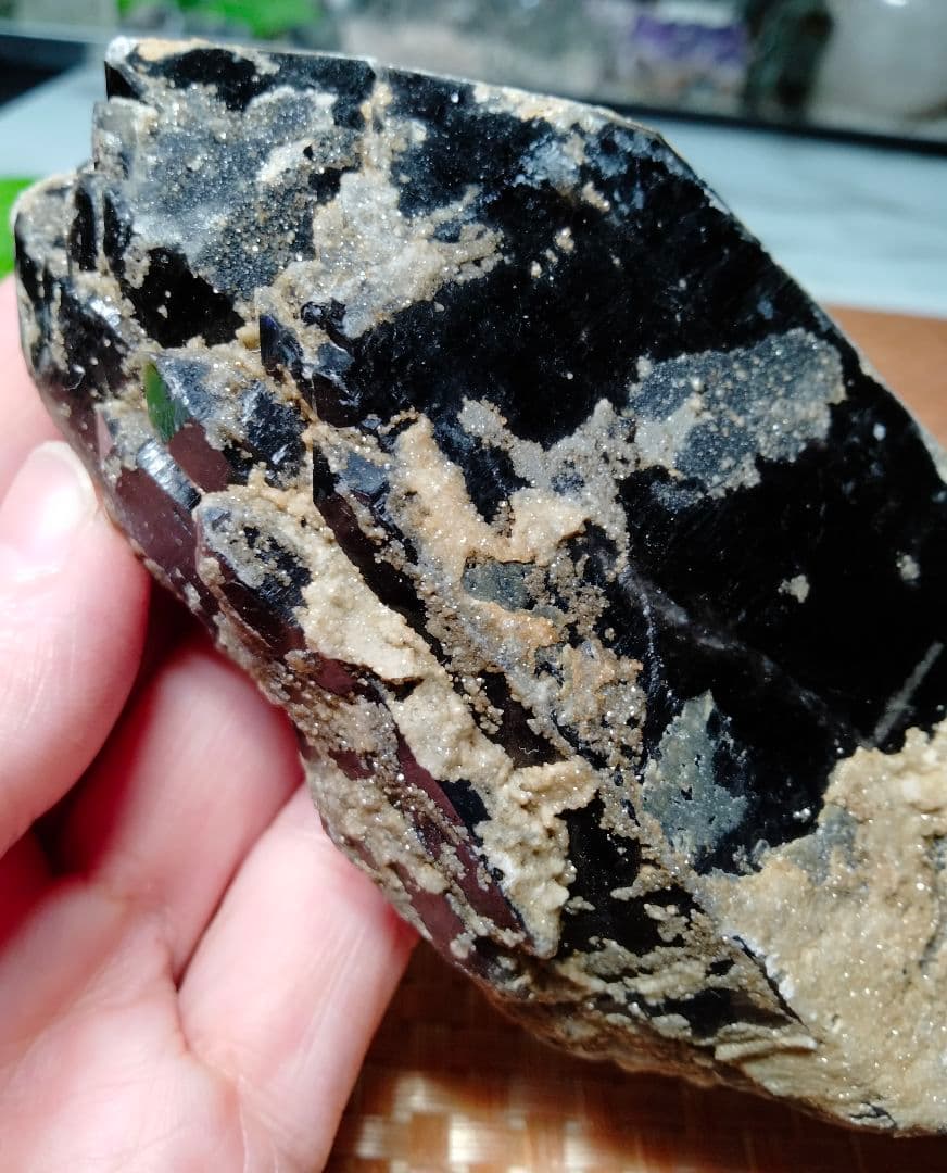 【純天然】★バーコード★★魔除け・厄除け★ 521ｇモリオン 黒水晶 原石