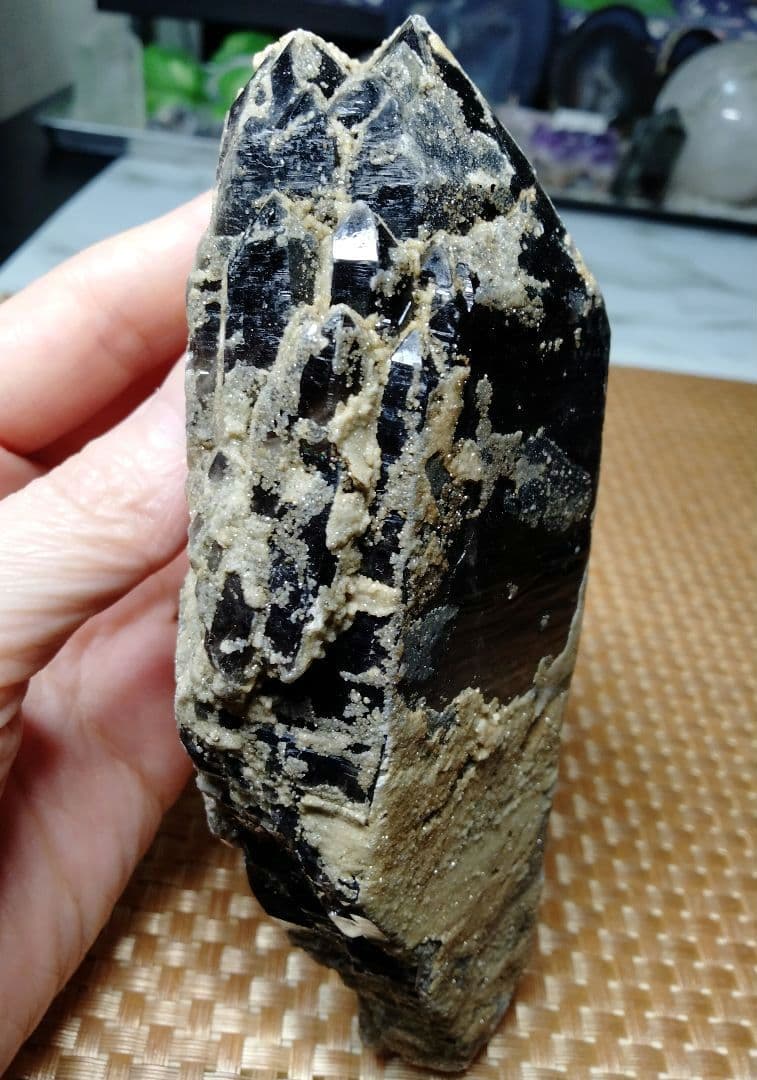 【純天然】★バーコード★★魔除け・厄除け★ 521ｇモリオン 黒水晶 原石