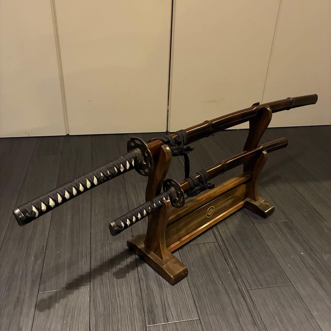 希少品 竹鞘 大小セット 竹筒拵 高級模造刀 居合刀 竹鞘太刀 2本セット