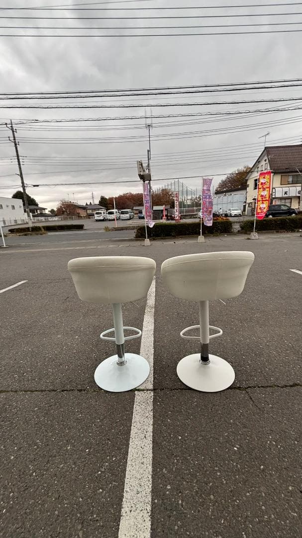 カウンターチェア チェア バーチェア 2脚セット ホワイト