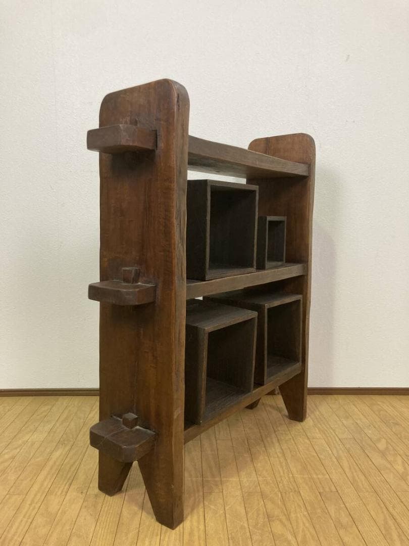 無垢 ディスプレイラック 木製 シェルフ 棚 オープンラック アジアン