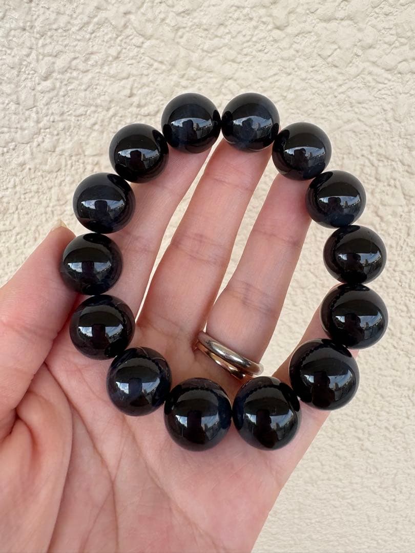 ♡高品質♡15ミリ　ブルーシラー　ブルータイガーアイ　ブレスレット