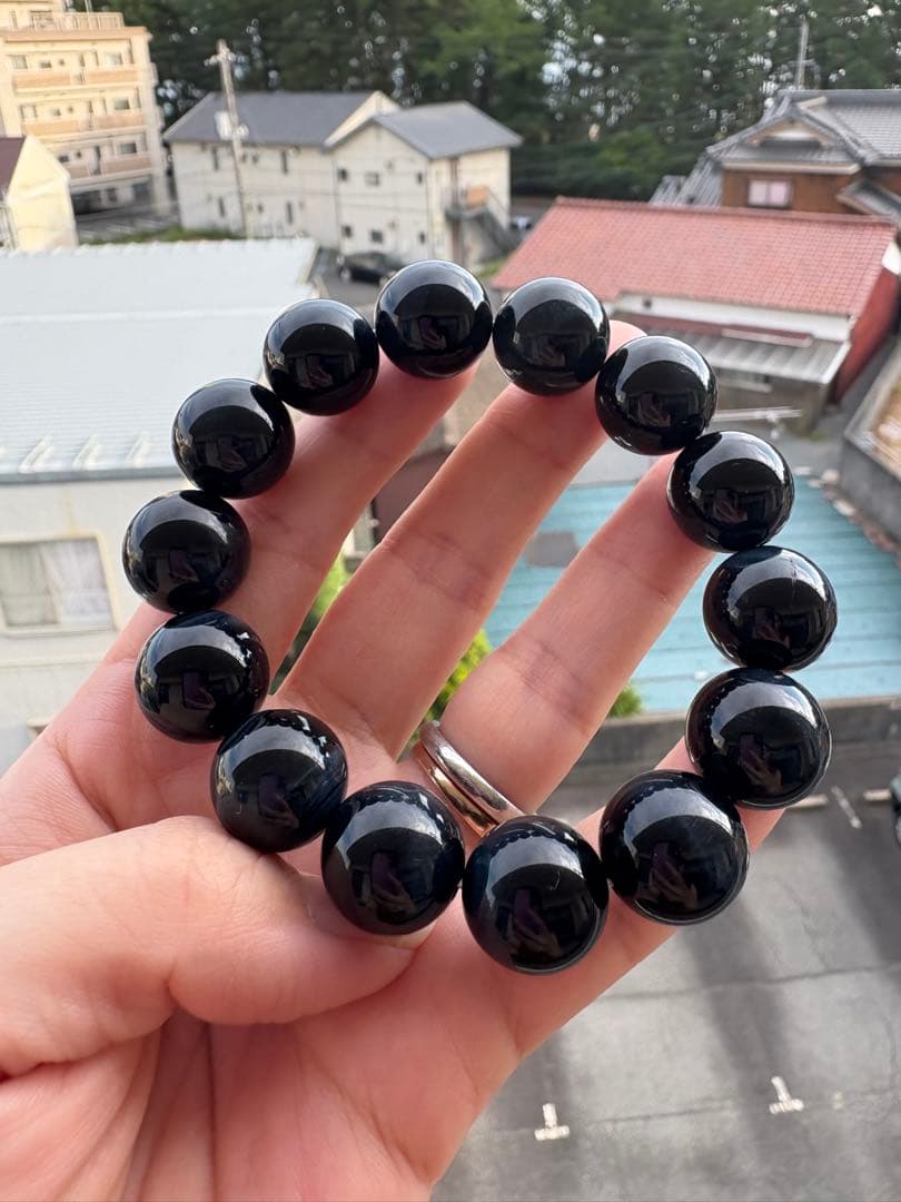 ♡高品質♡15ミリ　ブルーシラー　ブルータイガーアイ　ブレスレット