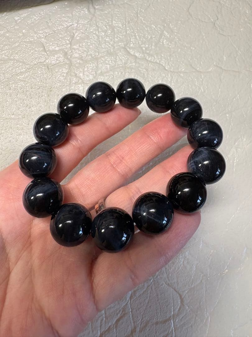 ♡高品質♡15ミリ　ブルーシラー　ブルータイガーアイ　ブレスレット