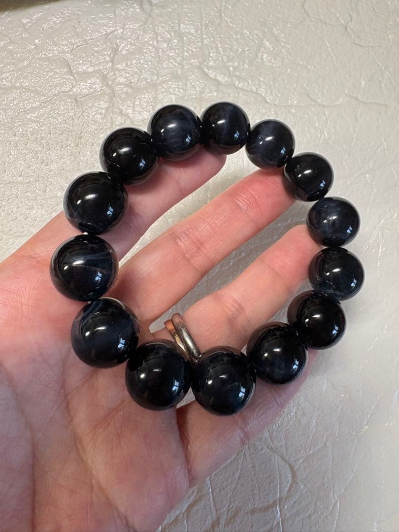 ♡高品質♡15ミリ　ブルーシラー　ブルータイガーアイ　ブレスレット