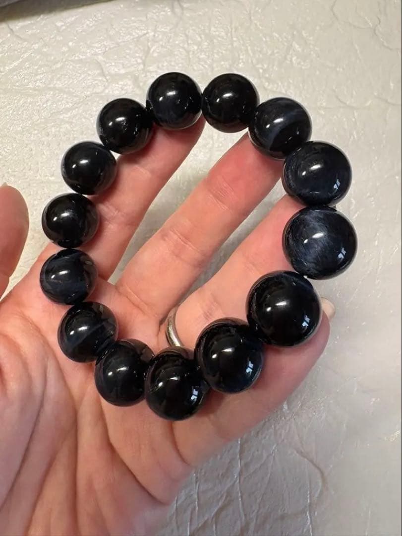 ♡高品質♡15ミリ　ブルーシラー　ブルータイガーアイ　ブレスレット